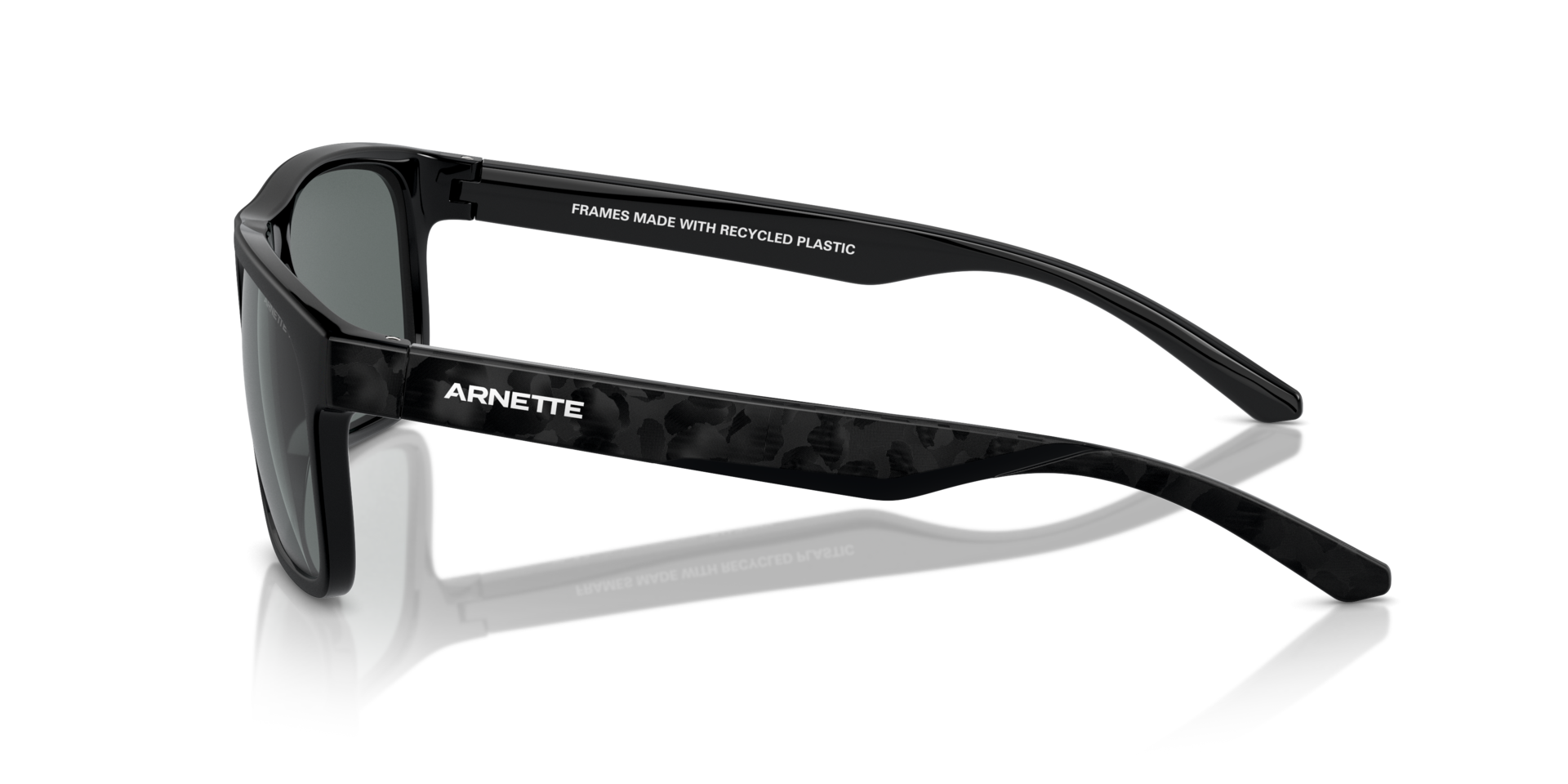 Das Bild zeigt die Sonnenbrille AN4341 von der Marke Arnette in schwarz.