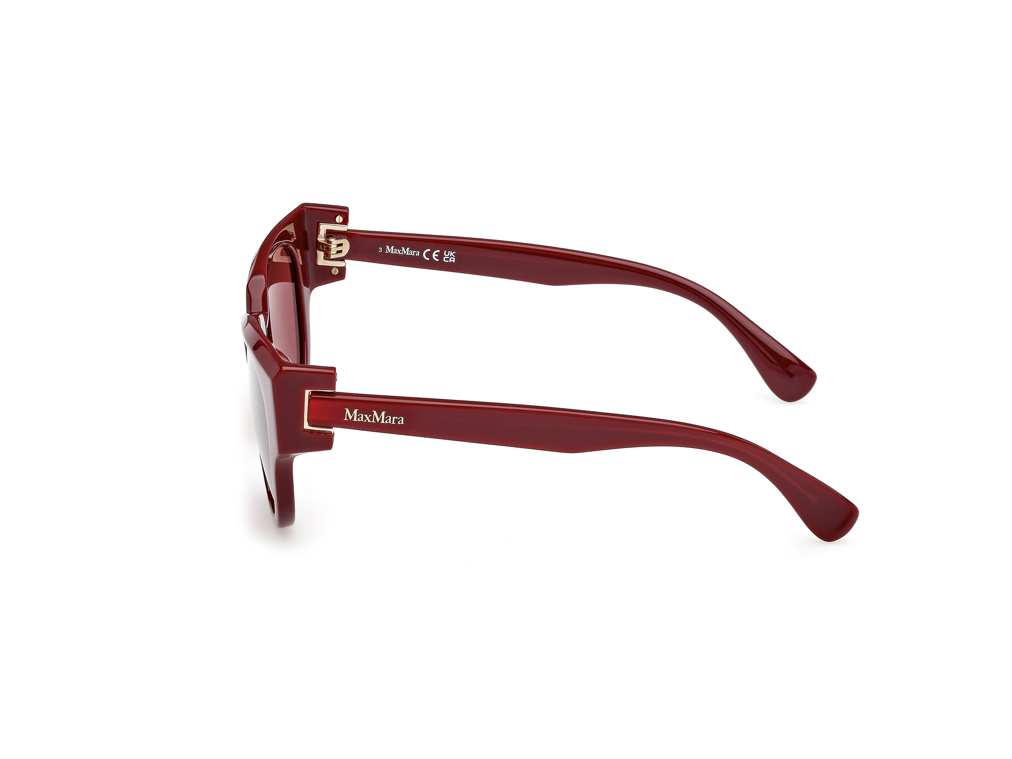 Das Bild zeigt die Sonnenbrille MM0139 von der Marke Max Mara in Bordeaux.