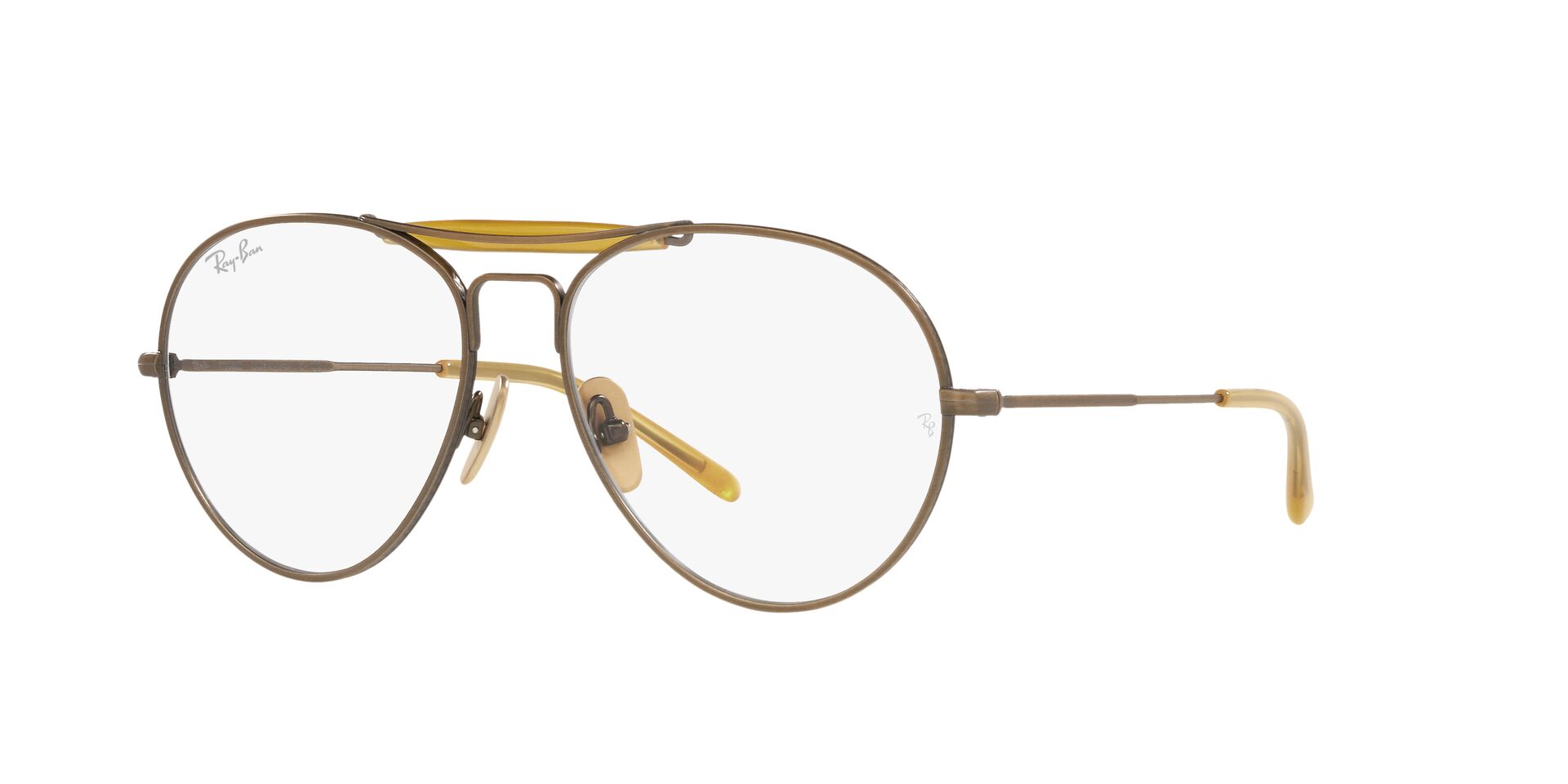 Das Bild zeigt die Korrektionsbrille RX8063V 1222 von der Marke Ray-Ban in Antikgold.