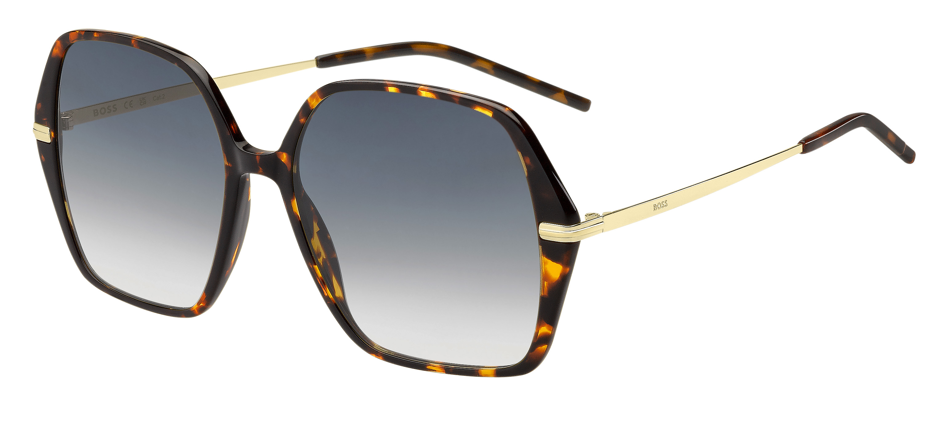 Das Bild zeigt die Sonnenbrille BOSS1660S 2IK von BOSS in Havanna/Gold.