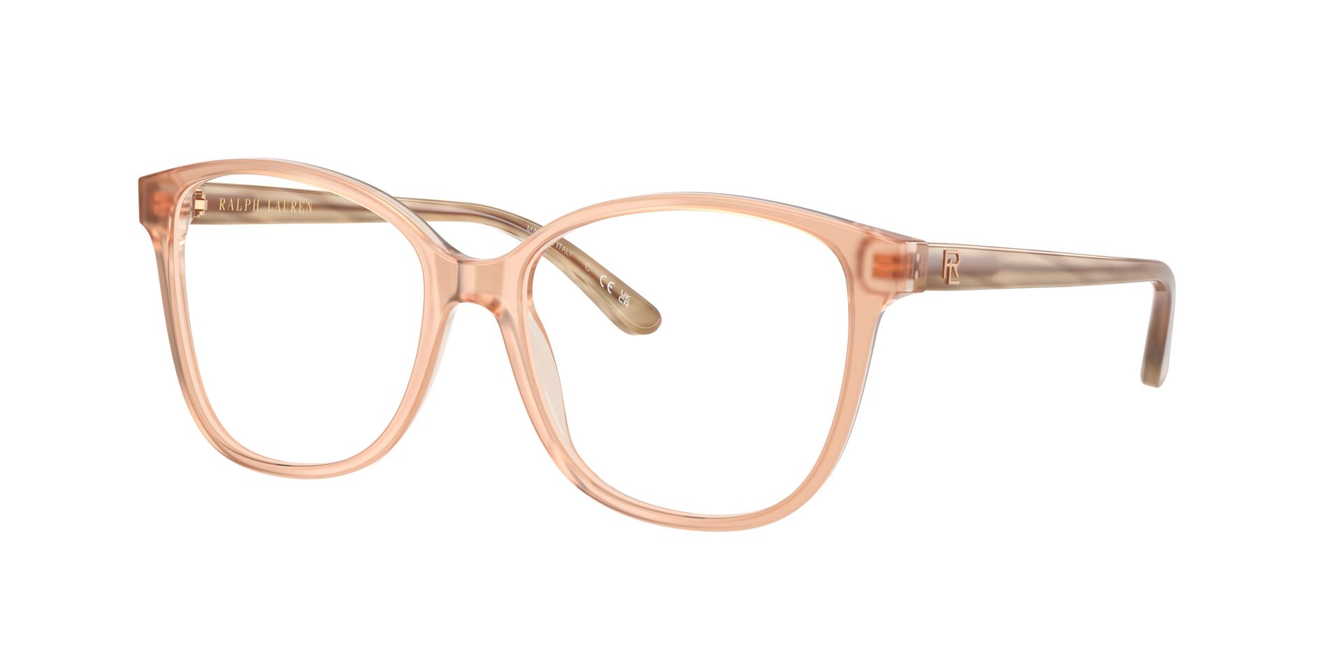 Das Bild zeigt die Korrektionsbrille RL6222 von Ralph Lauren in dunklem Nude.
