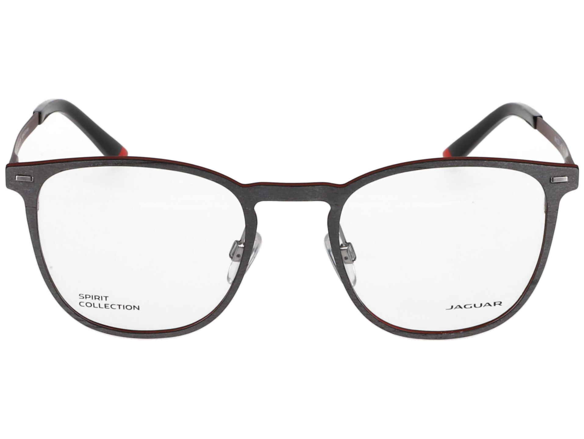 Das Bild zeigt die Korrektionsbrille 3641 6500 von der Marke Jaguar in Grau/Rot.