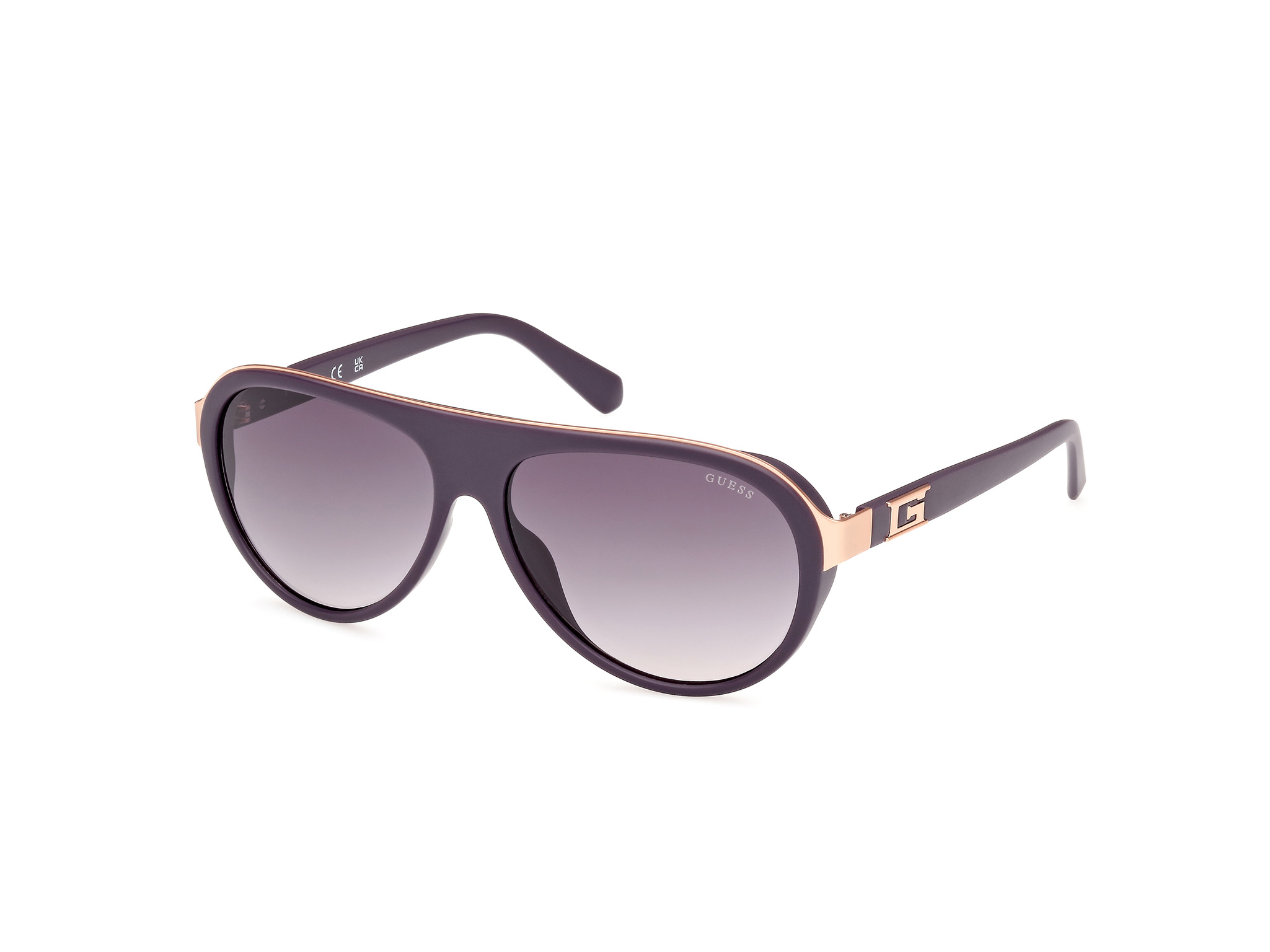 Das Bild zeigt die Sonnenbrille GU00125 82A von der Marke Guess in Violett.