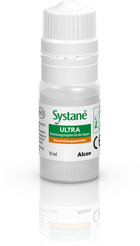 Das Bild zeigt die Augentropfen Systane Ultra von Alcon.