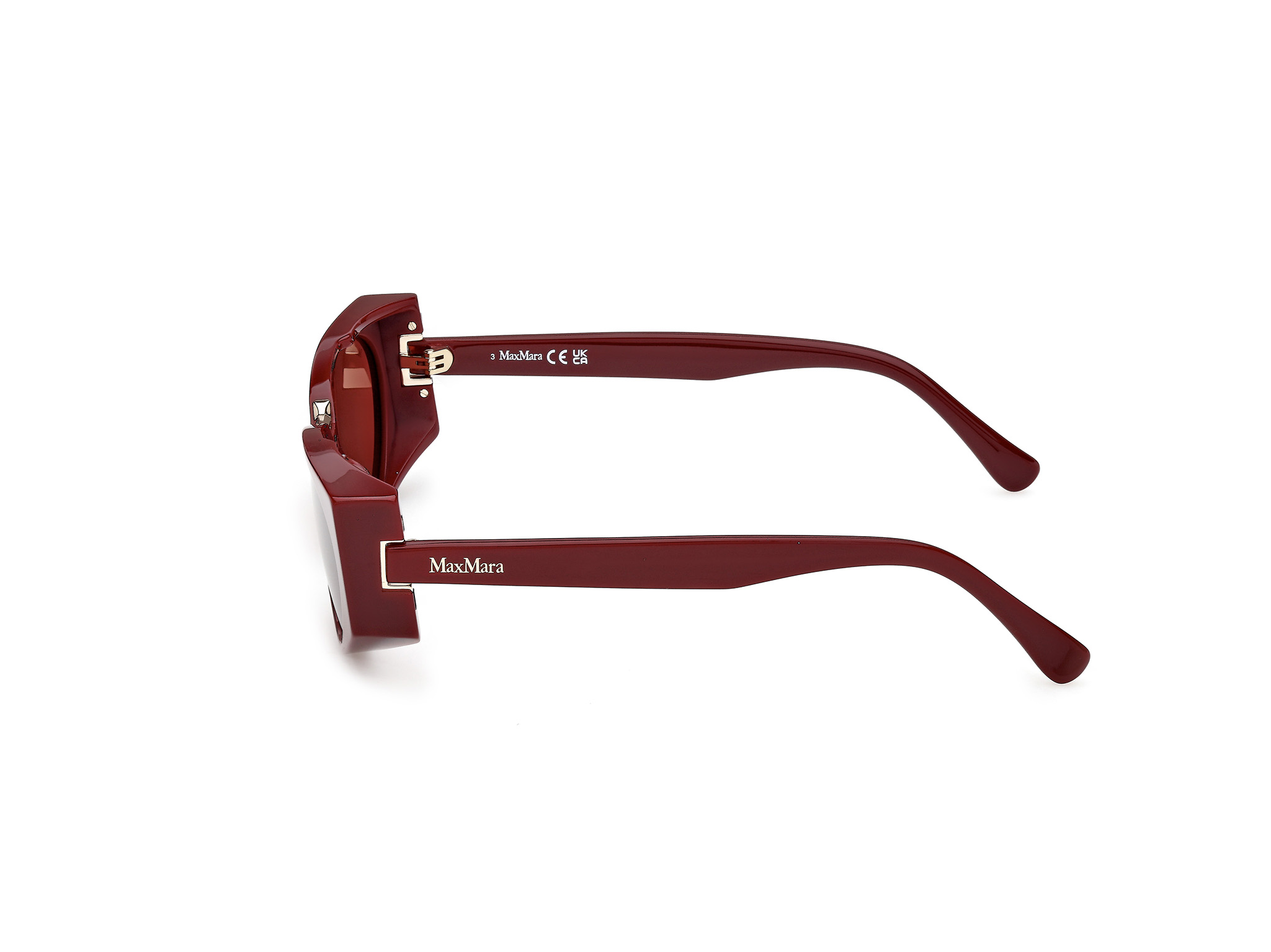 Das Bild zeigt die Sonnenbrille MM0160 von der Marke Max Mara in Bordeaux.