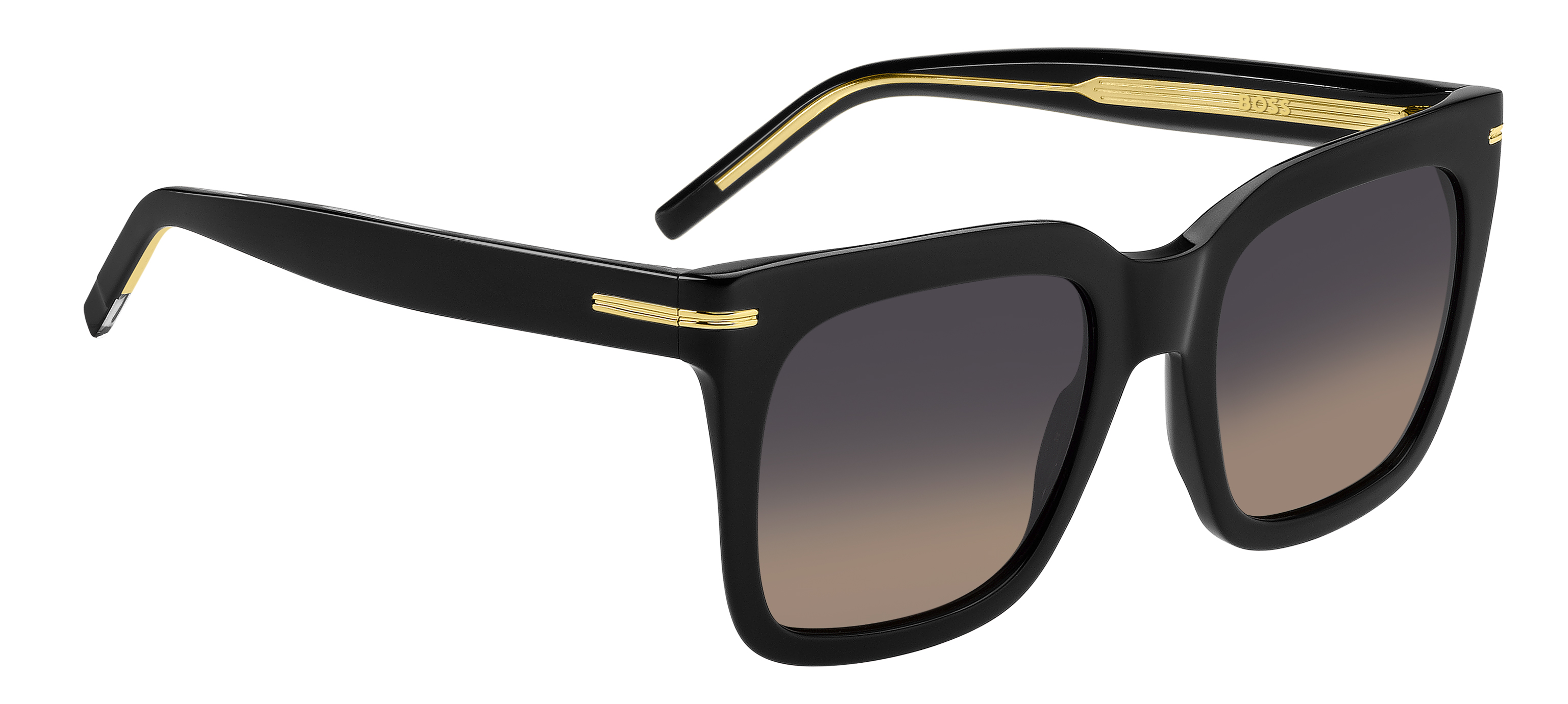 Das Bild zeigt die Sonnenbrille BOSS1656S 807 von der Marke BOSS in Schwarz.