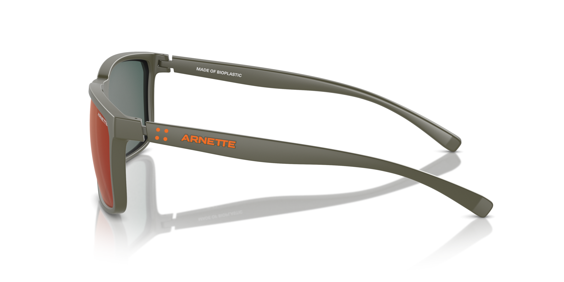 Das Bild zeigt die Sonnenbrille AN4251 von der Marke Arnette in Schlammgrün.