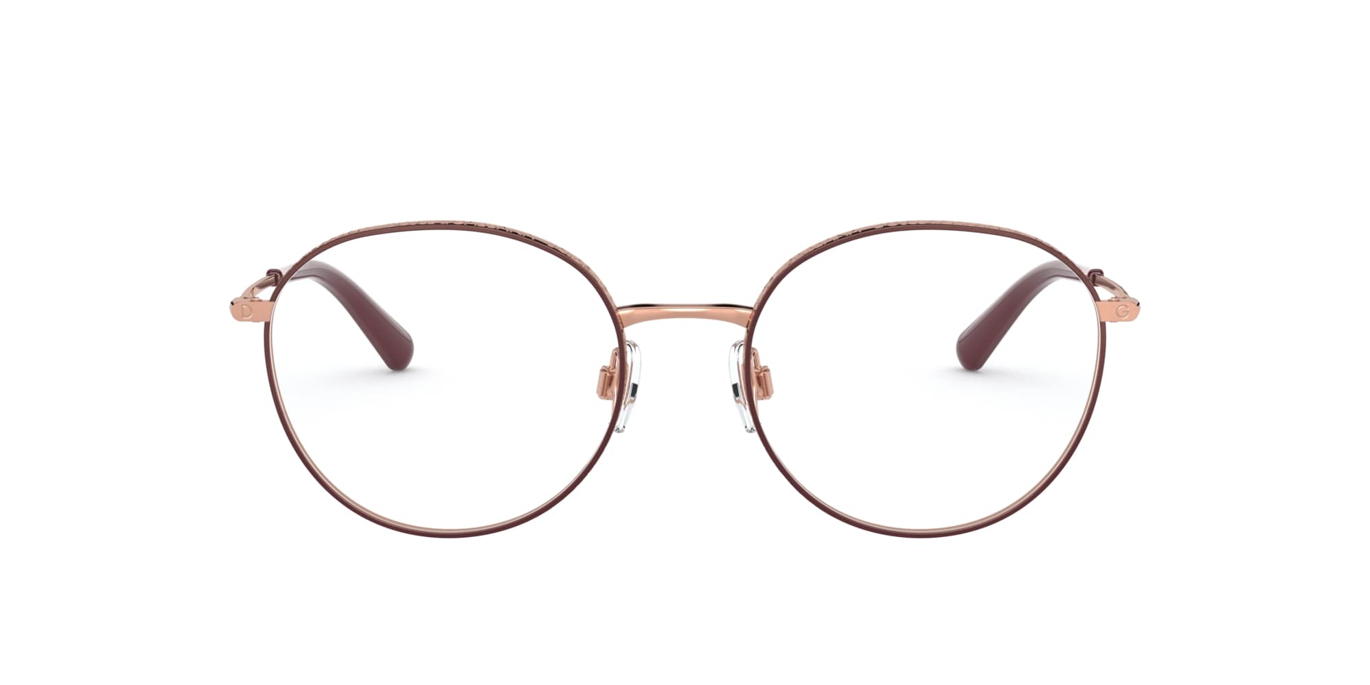 Das Bild zeigt die Korrektionsbrille DG1322 1333 von der Marke D&G in rotgold.