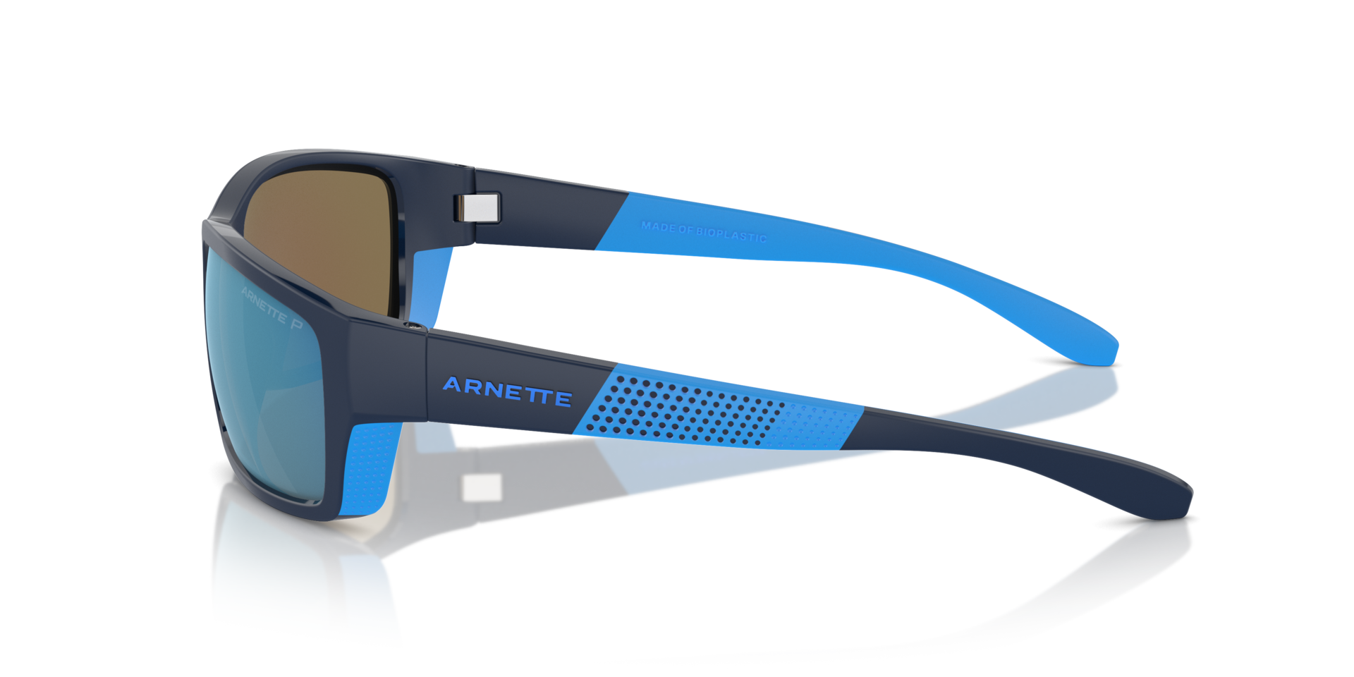 Das Bild zeigt die Sonnenbrille AN4336 von der Marke Arnette in schwarz/blau.