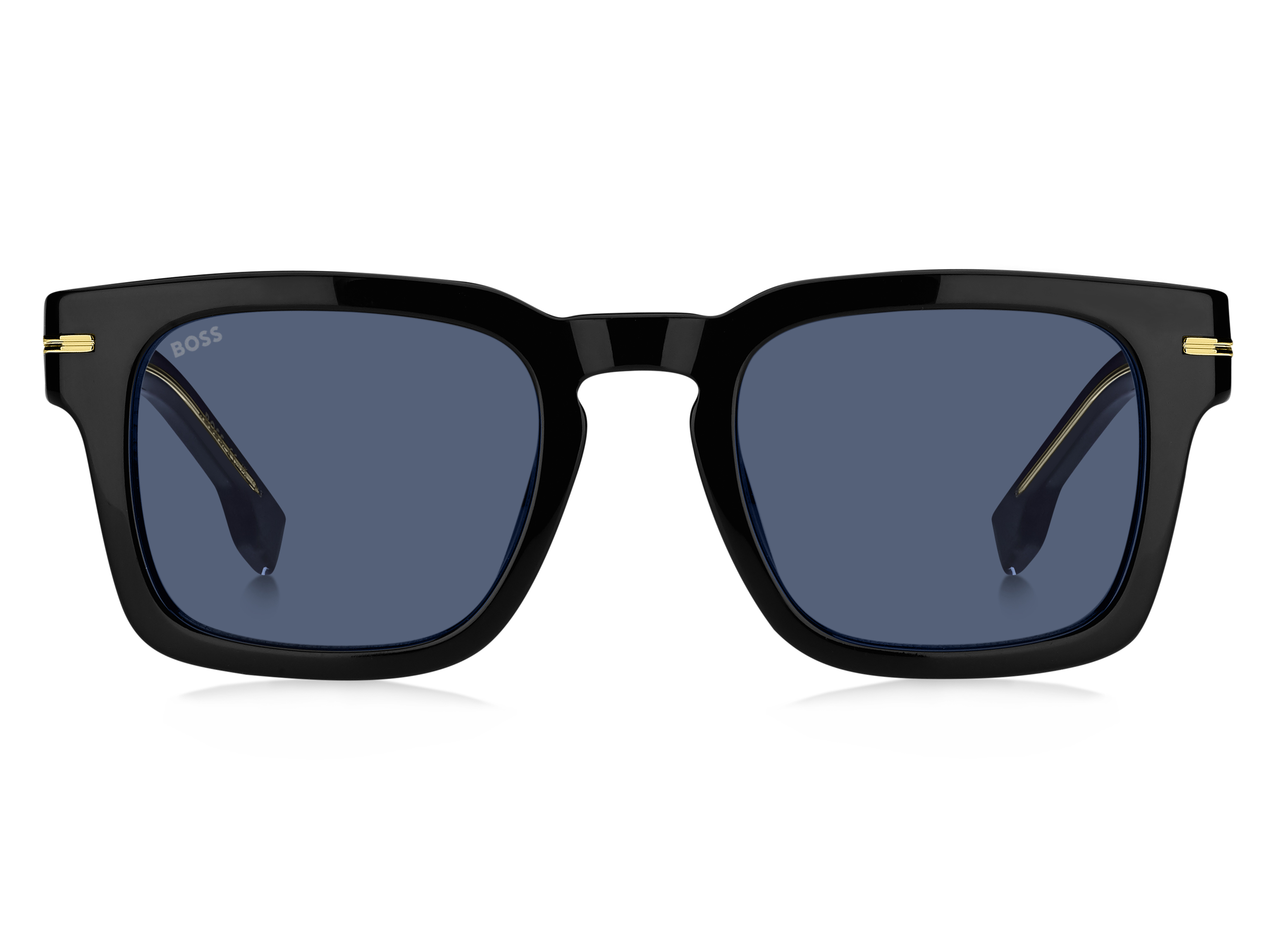 Das Bild zeigt die Sonnenbrille BOSS1625S 807 von der Marke BOSS in Schwarz.
