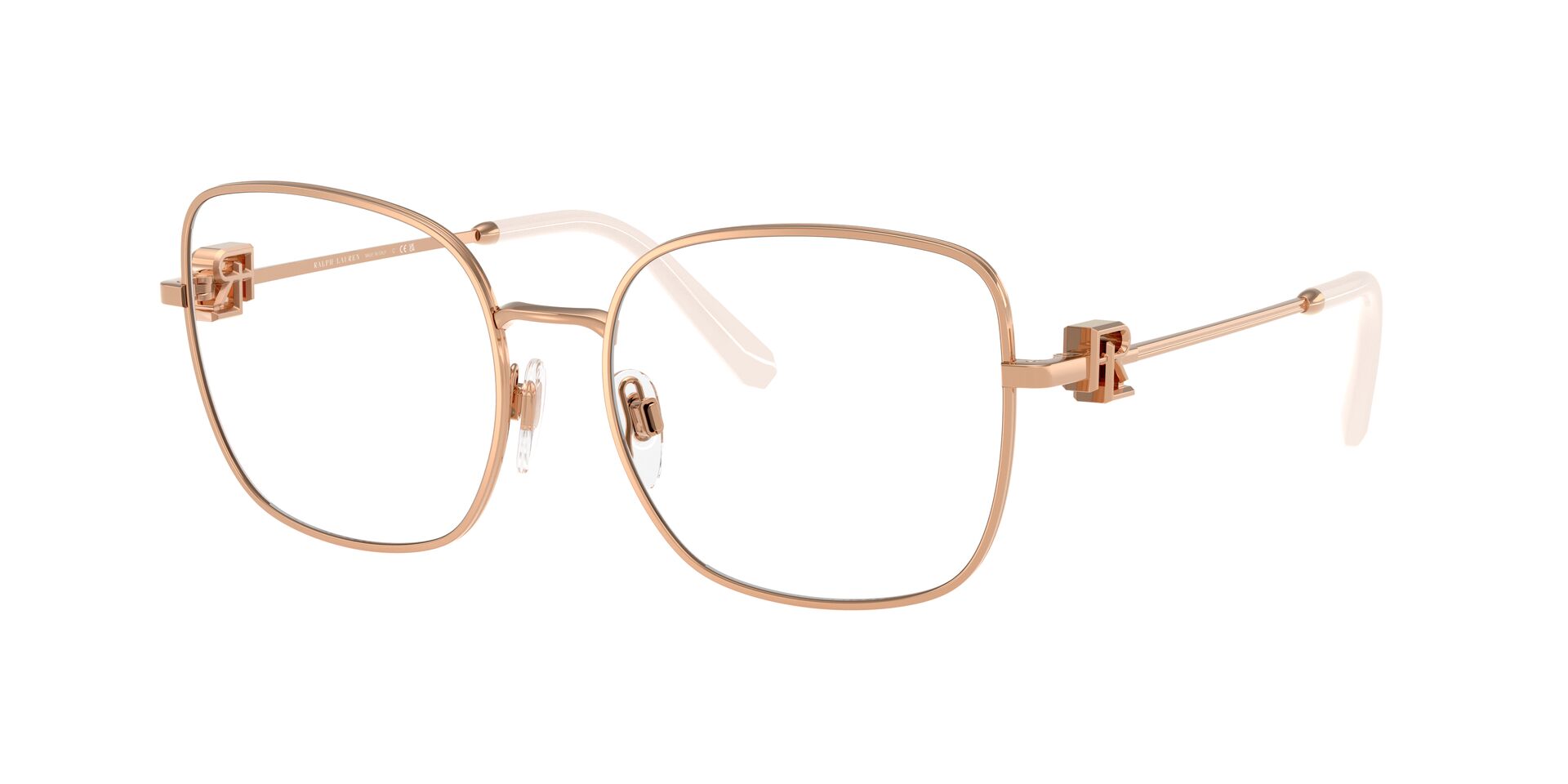 Das Bild zeigt die Korrektionsbrille RL5128 von Ralph Lauren in Roségold.