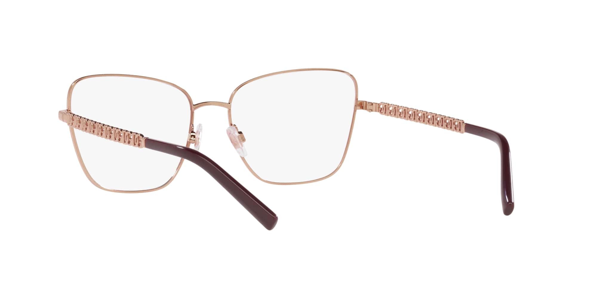 Das Bild zeigt die Korrektionsbrille DG1346 1333 von D&G in Bordeaux-Gold.