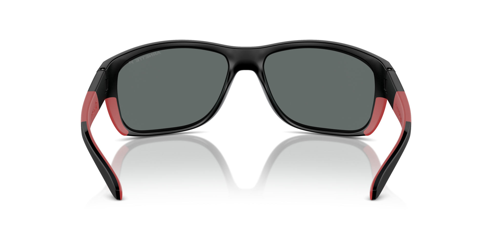 Das Bild zeigt die Sonnenbrille AN4337 von der Marke Arnette in schwarz/rot.