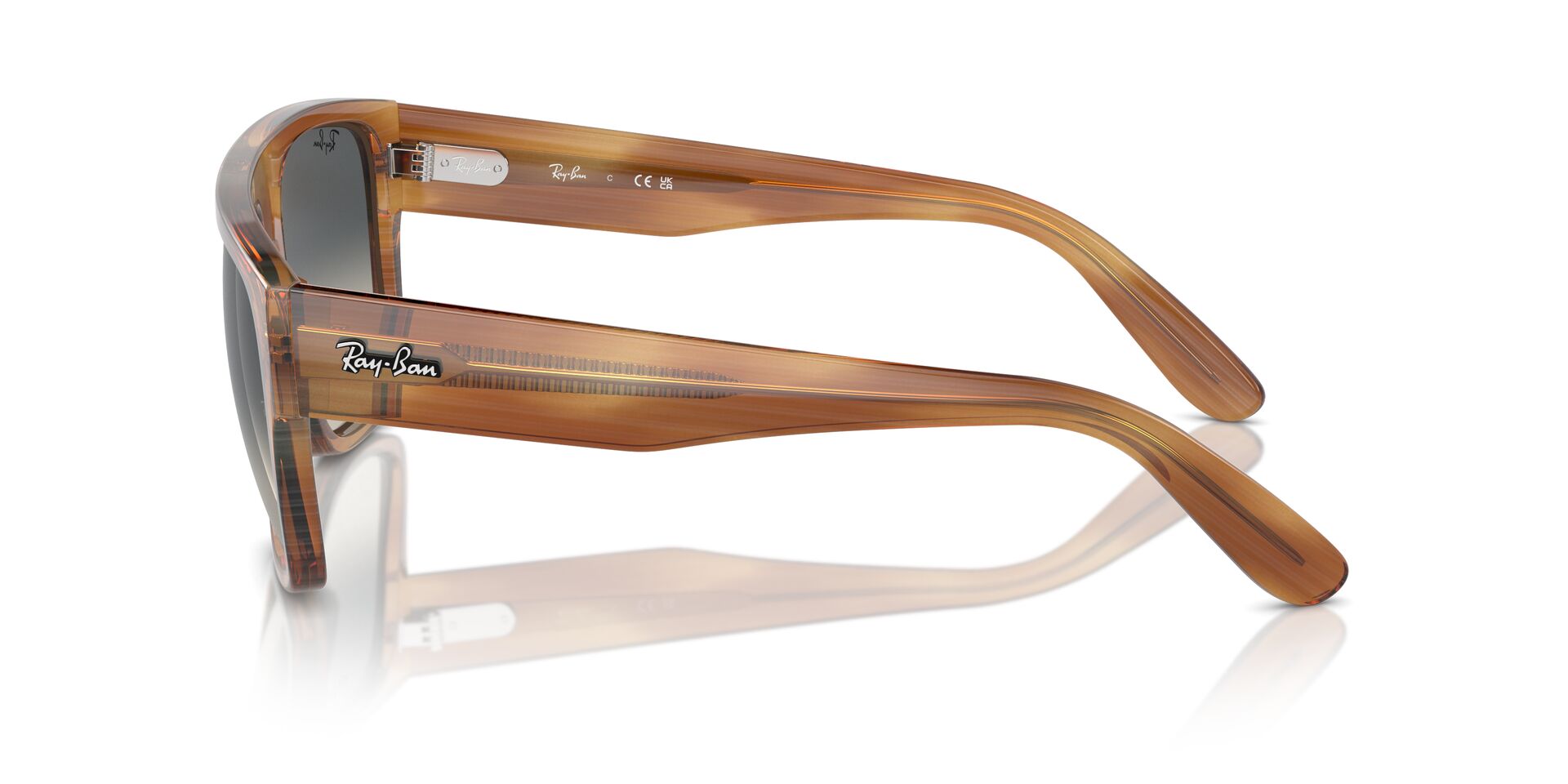 Das Bild zeigt die Sonnenbrille RB0360S 140371 von Ray-Ban in Braun gestreift.