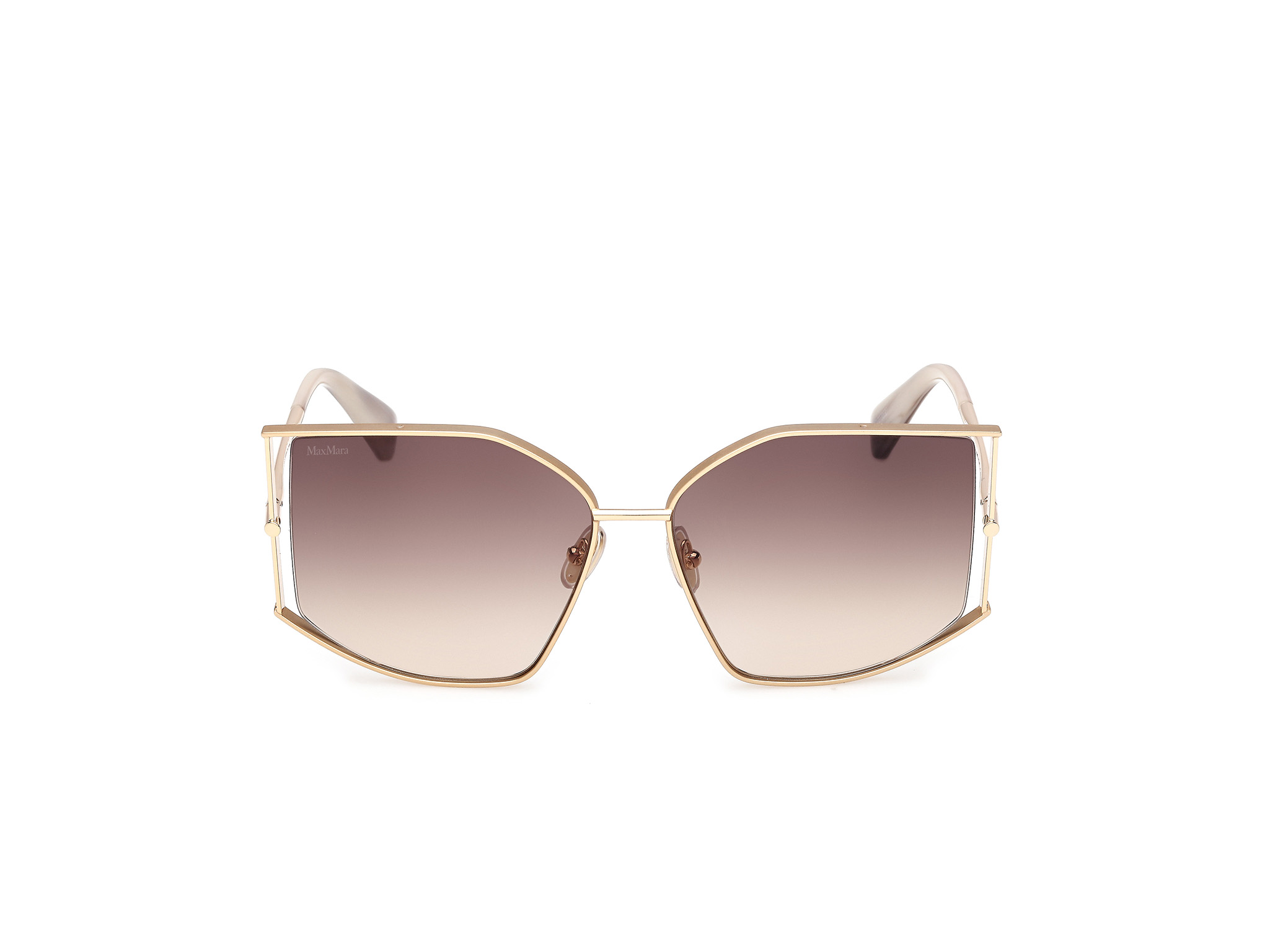 Das Bild zeigt die Sonnenbrille MM0142 von der Marke Max Mara in Gold.