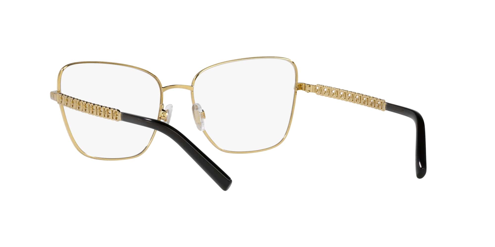 Das Bild zeigt die Korrektionsbrille DG1346 1311 von D&G in Schwarz-Gold.