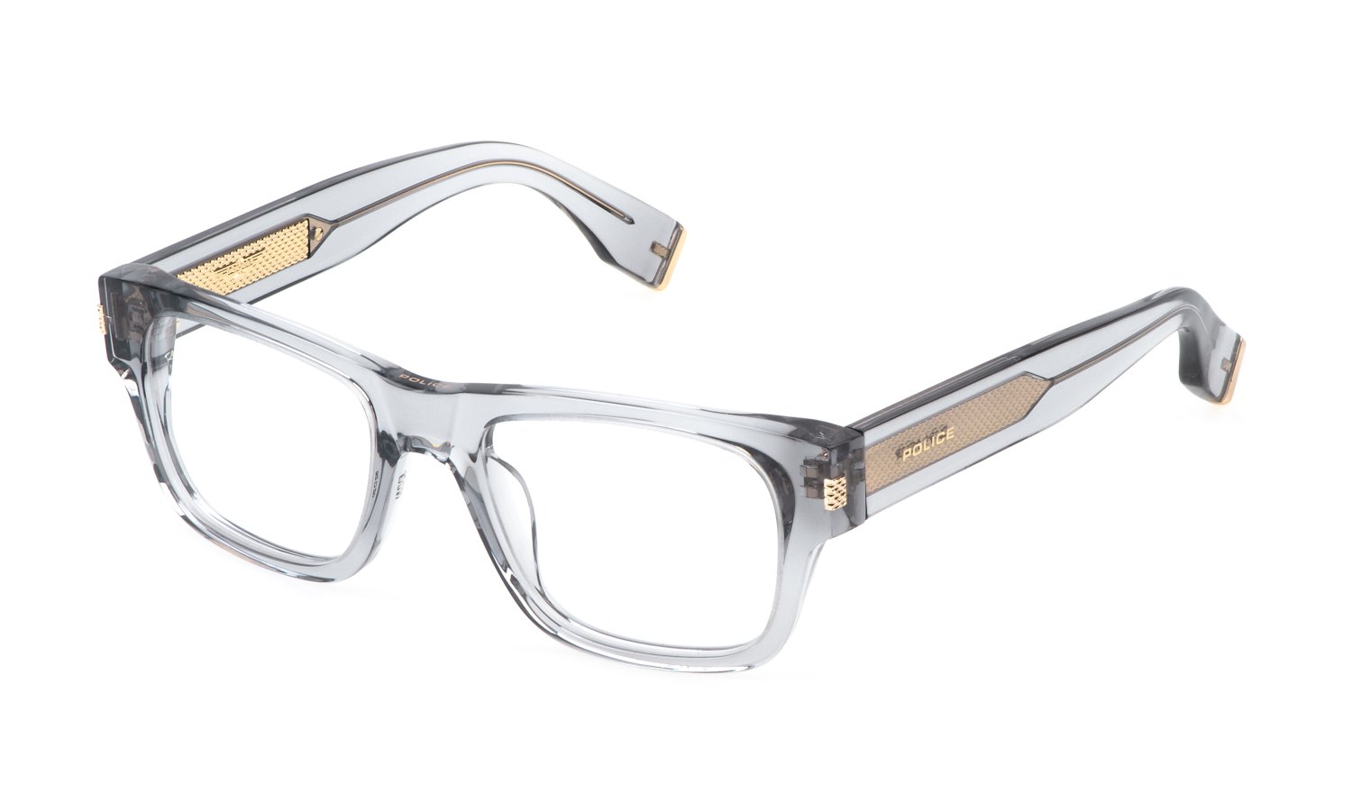 Police Brille VPLQ72 04G0 52 in Transparent Grau 