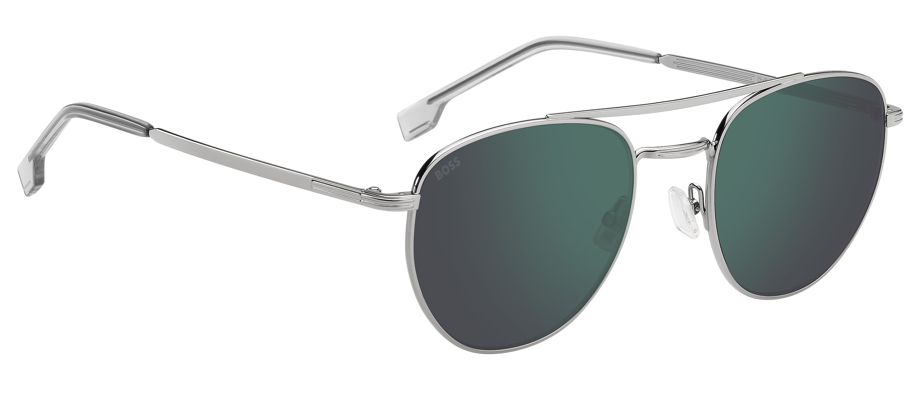 Das Bild zeigt die Sonnenbrille BOSS1631S 6LB von der Marke BOSS in Silber.