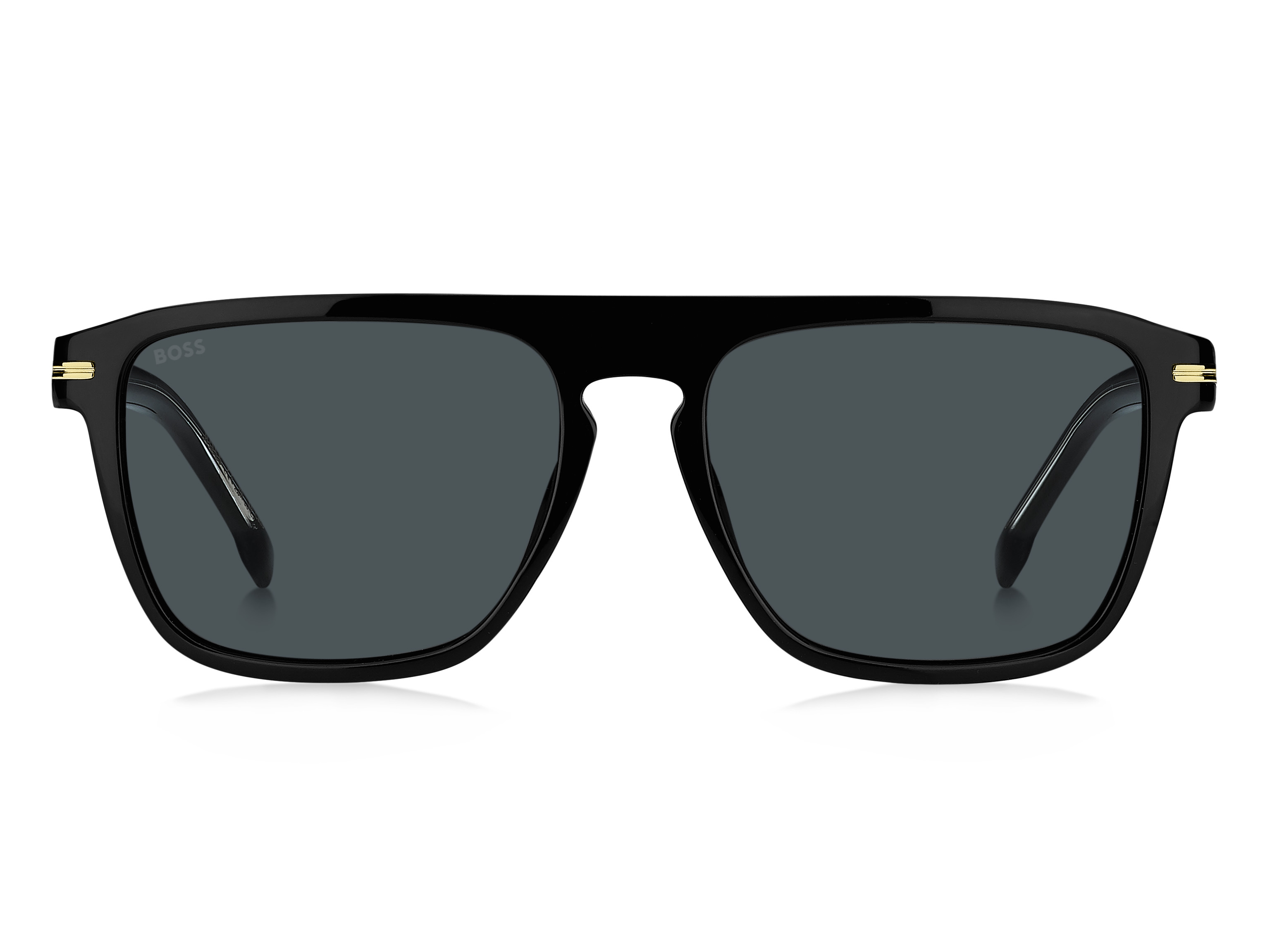 Das Bild zeigt die Sonnenbrille BOSS1599S 807 von der Marke BOSS in Schwarz.